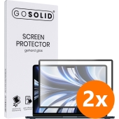 GO SOLID! Screenprotector voor MacBook Air M2 13,6-inch gehard glas - Duopack