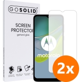 GO SOLID! Screenprotector voor Motorola Moto E22i gehard glas - Duopack