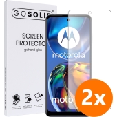 GO SOLID! Screenprotector voor Motorola Moto E32 gehard glas - Duopack