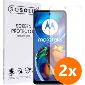 GO SOLID! Screenprotector voor Motorola Moto E32s gehard glas - Duopack